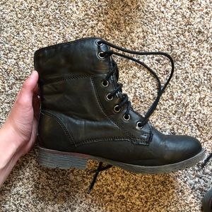 Perfect condition black leather combat boots